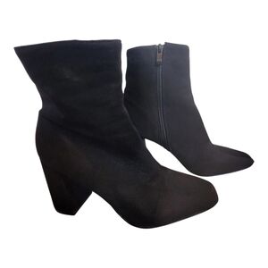 Lulu's Ottava Black Suede High Heel Booties Sz 9